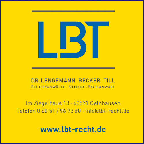 Anzeige der Rechtsanwaltskanzlei Dr. Lengemann, Becker, Till in Gelnhausen