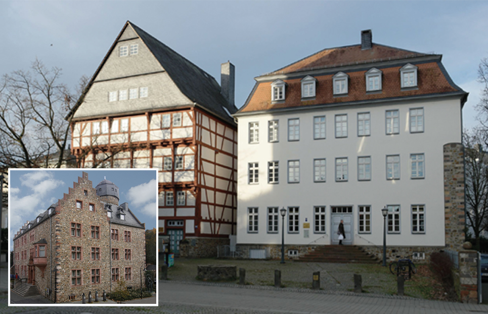 Außenansicht auf die Häuser des Oberhessischen Museums Gießen